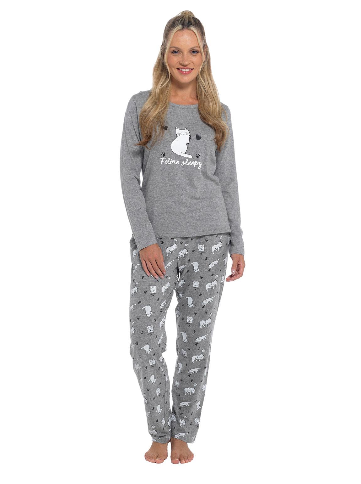 Womens Grey Stars Jersey Pyjamas – Slumber Hut