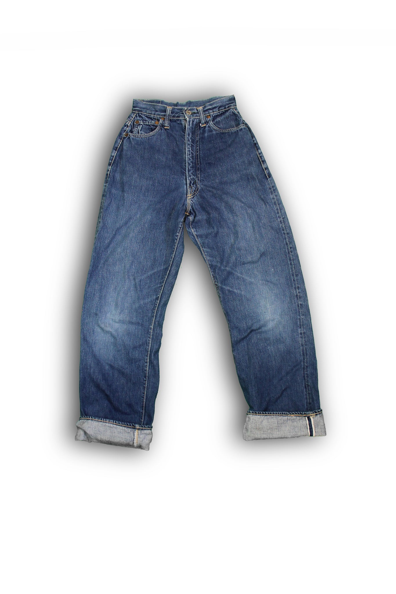 Vintage 1950s Levi's “Big E” Hidden Rivet 701 Selvedge Denim Jeans – La  Lovely Vintage