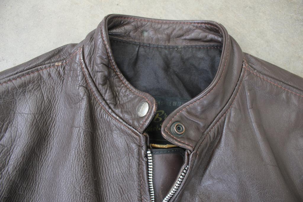 brooks cafe racer leather jacket