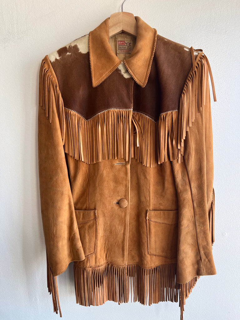 Vintage 1950's Levi's Shorthorn Suede and Cowhide Fringe Jacket