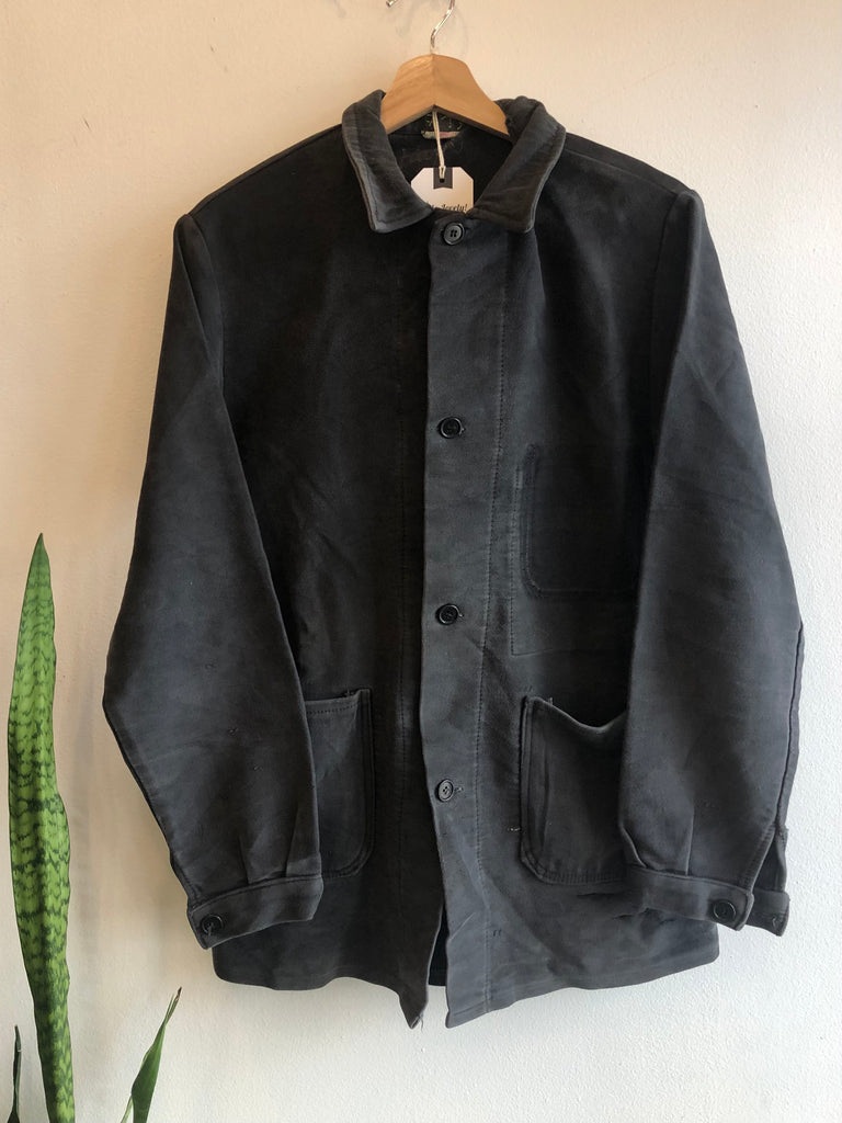 Vintage 1940/1950's Black French Moleskin Chore Coat – La Lovely