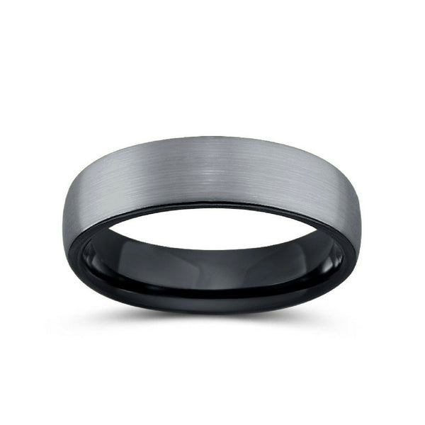 6mm Brushed Tungsten Ring With Black Interior – Northern Royal, LLC