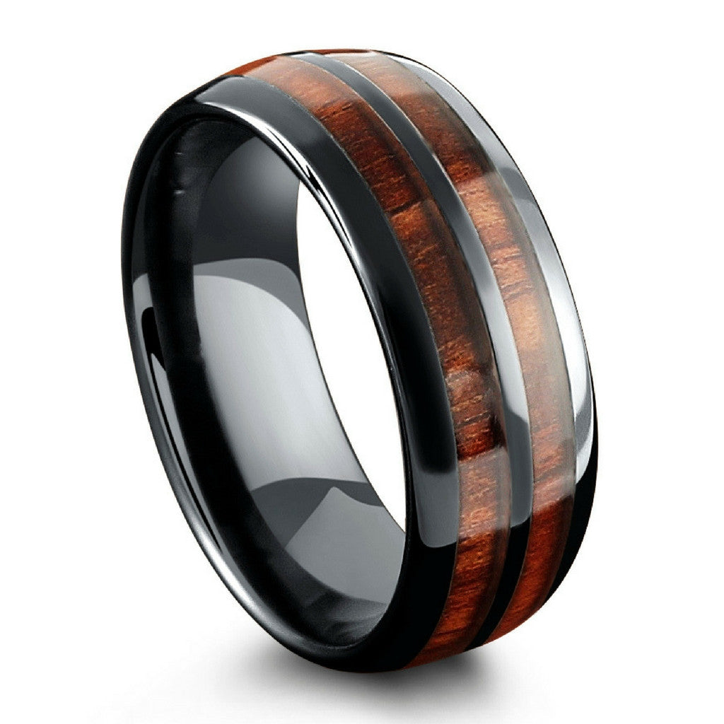 Barrel Ceramic Koa Wood Ring – Northern 