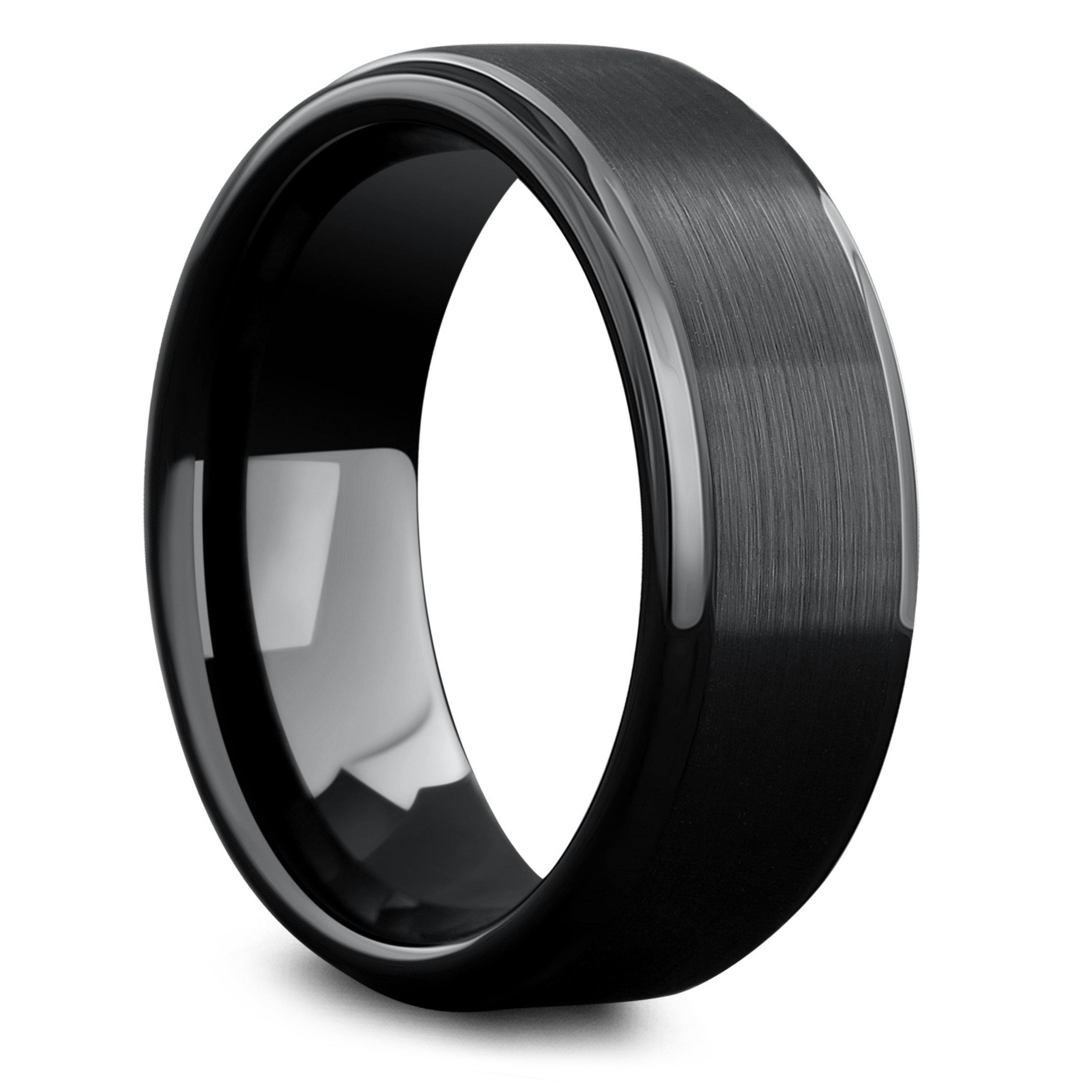 Modern Black Titanium Wedding Band Men's Modern Wedding Band Northern Royal LLC