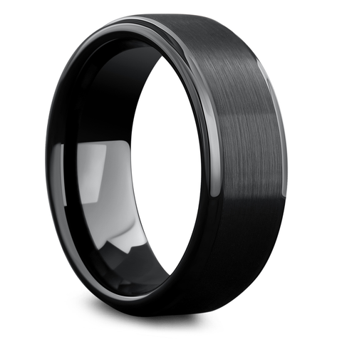 Titanium Wedding Bands Men S Modern Titanium Wedding Bands Northern   Men SNitroBlackTitaniumWeddingRing4 Large 