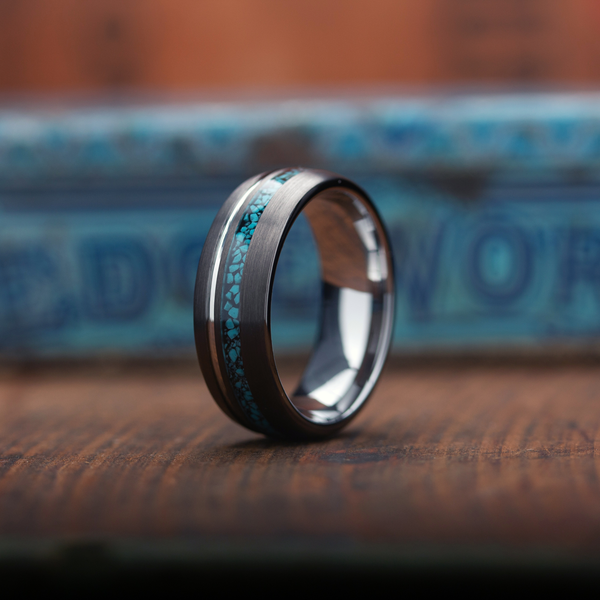 Men S Turquoise Wedding Band Northern Royal LLC   Men STurquoiseWeddingBand Grande 