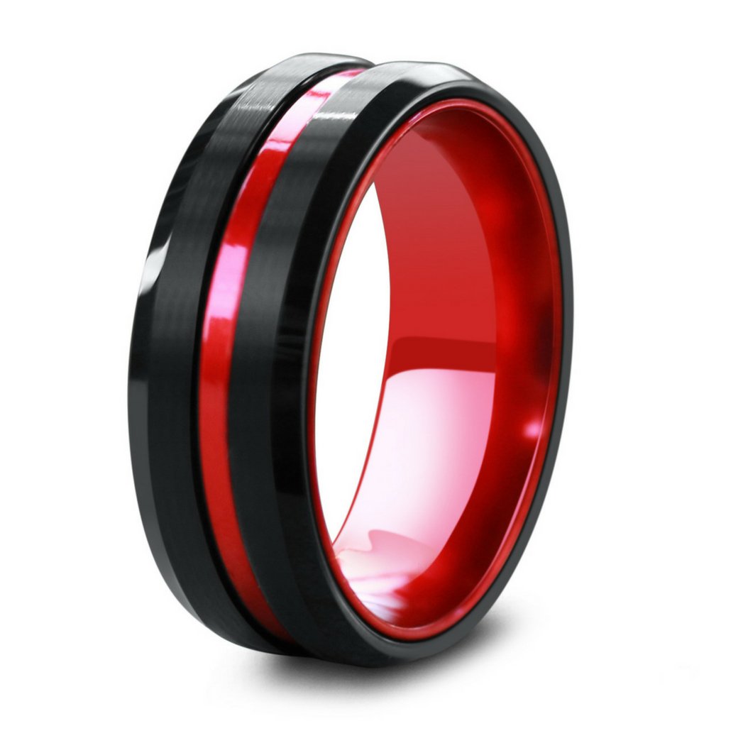 The Mariner - Modern Black & Red Hybrid Ring – Northern Royal, LLC