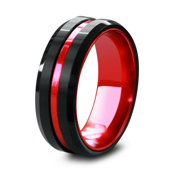 The Mariner - Modern Black & Red Hybrid Ring – Northern Royal, LLC