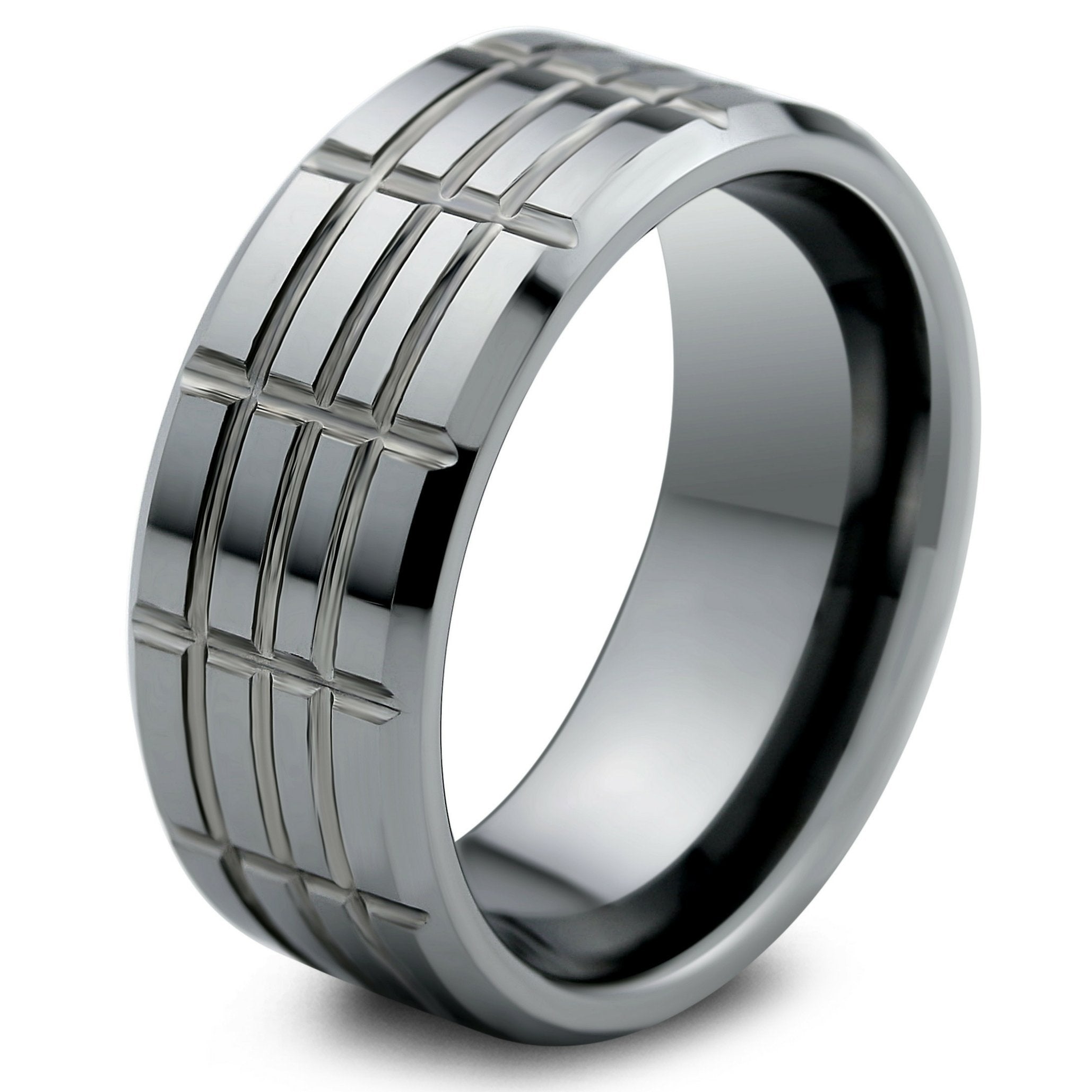 Mens Unique Wedding Bands   Mens Slotted Silver Tungsten Ring ?v=1553268205