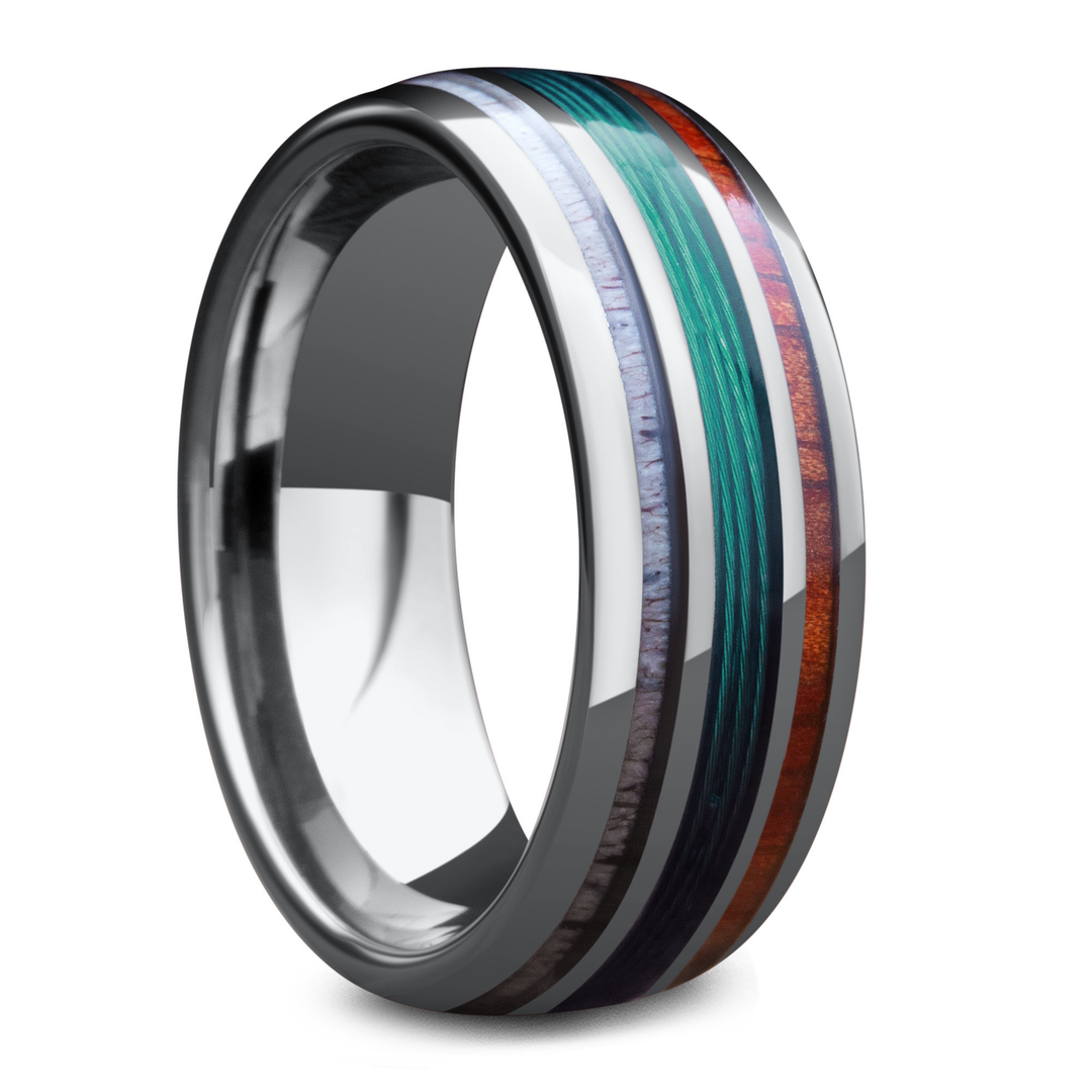 Men's Fishing Line Wedding Band - The Fishing Line Ring, 8mm Width, 11