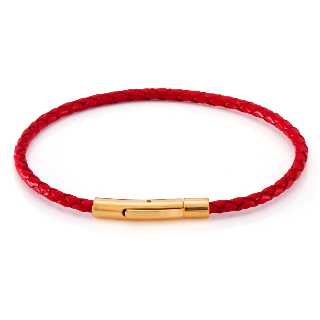 The Simplistic Leather Bracelet (Red) – MARZ