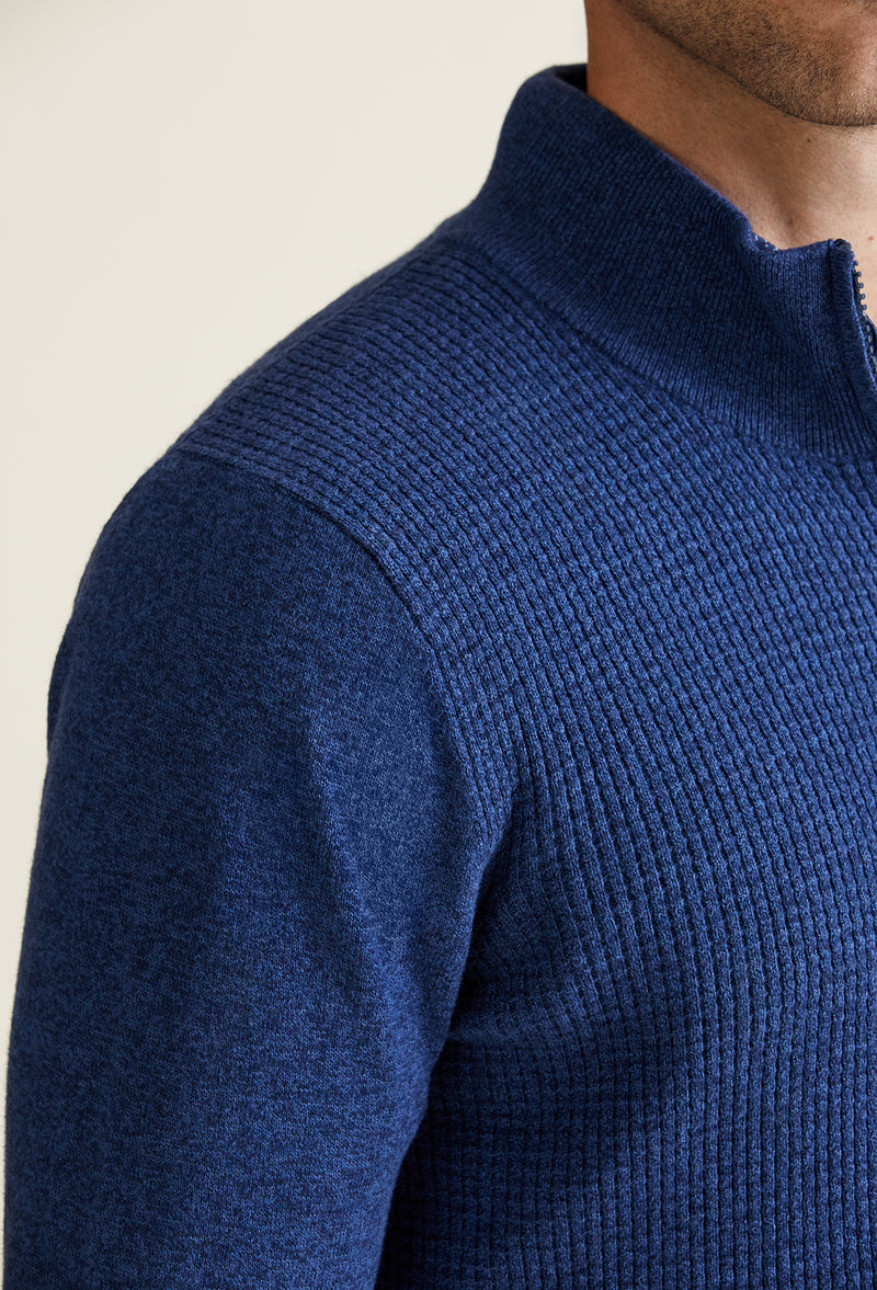 blue zipper sweater