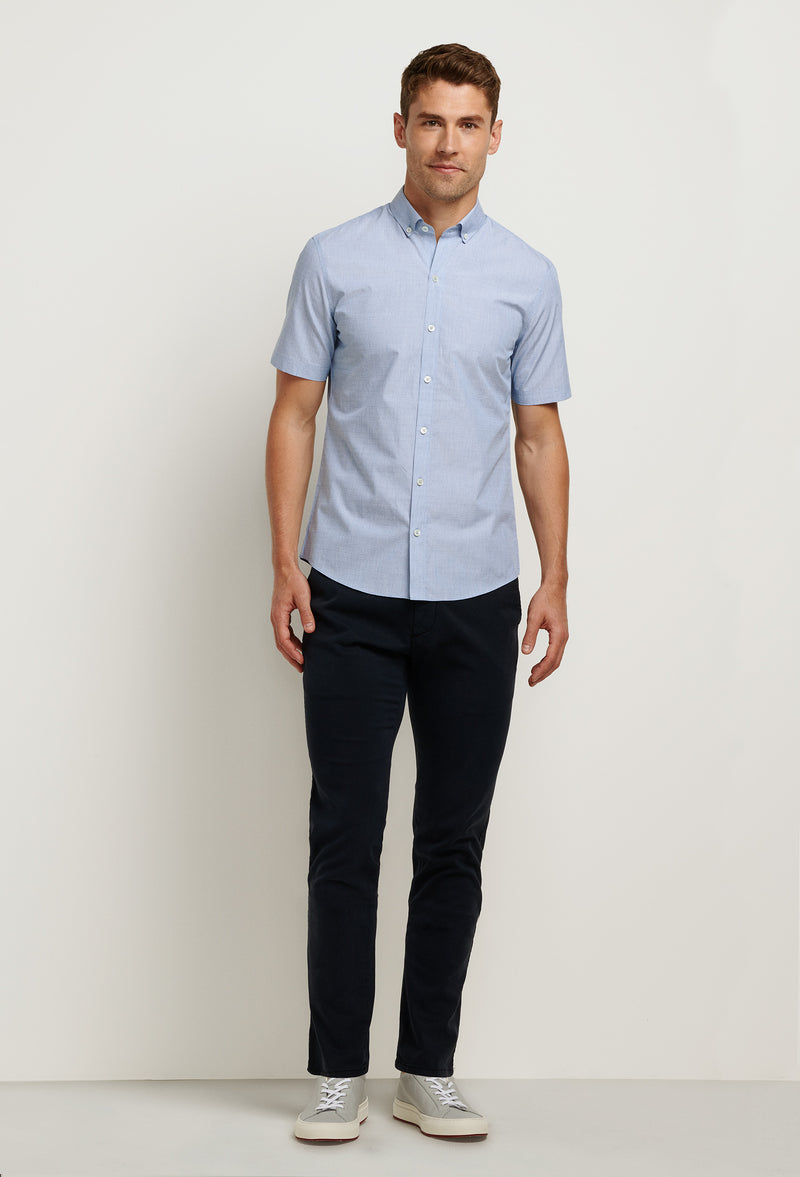 Zachary Prell Mens Desai Cotton Stretch Short Sleeve Shirt In Blue Zachary Prell Official 1243