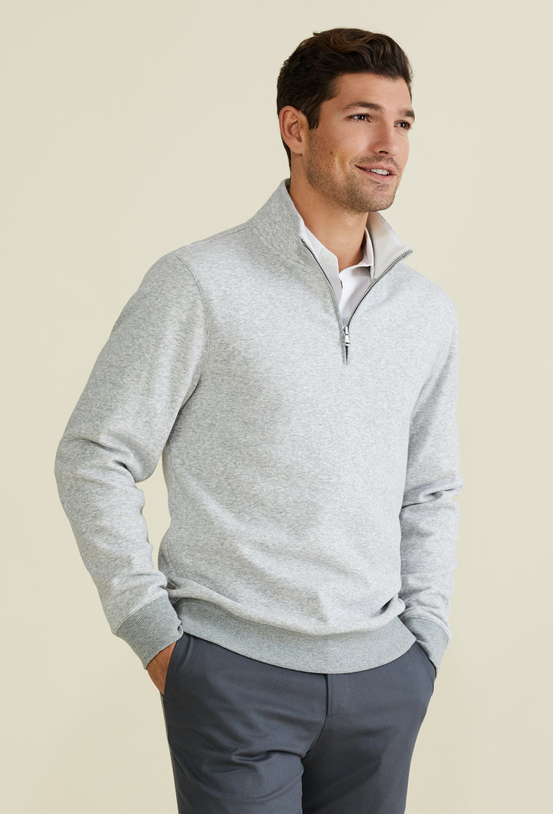 gray quarter zip sweater