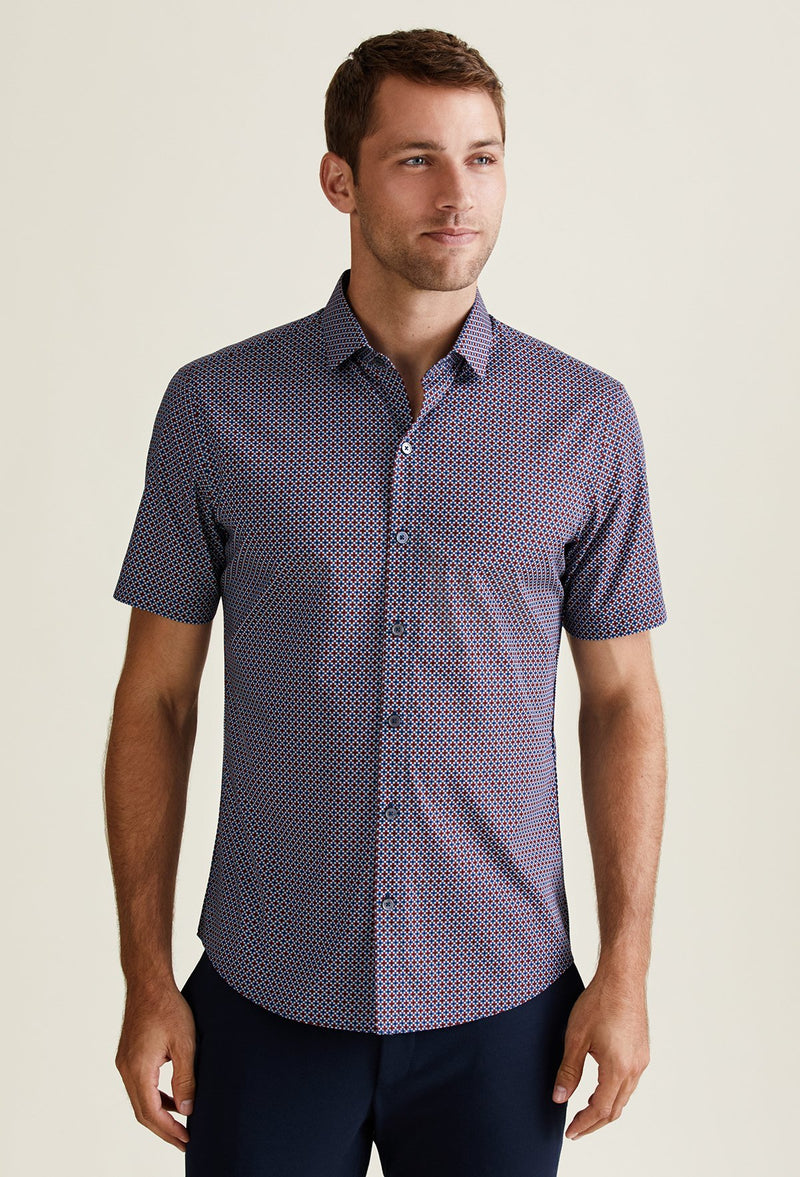 Men's Short Sleeve Cotton Lycra Shirt With Cutaway Collar – ZACHARY ...
