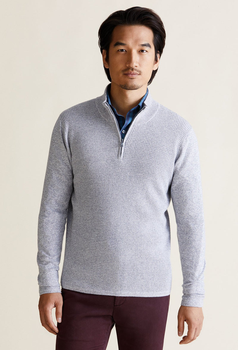 mens grey quarter zip sweater