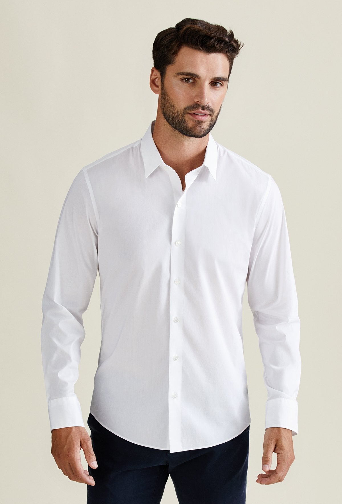 men's fashion white dress shirt