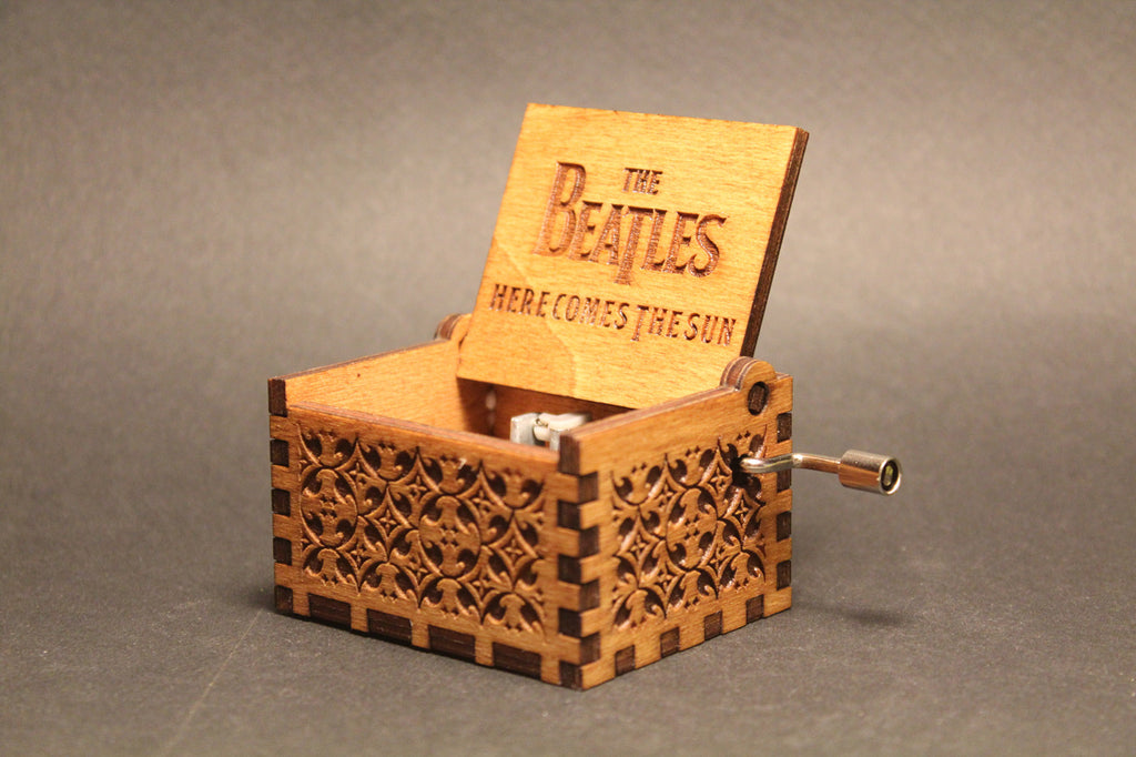 Engraved wooden music box The Beatles 