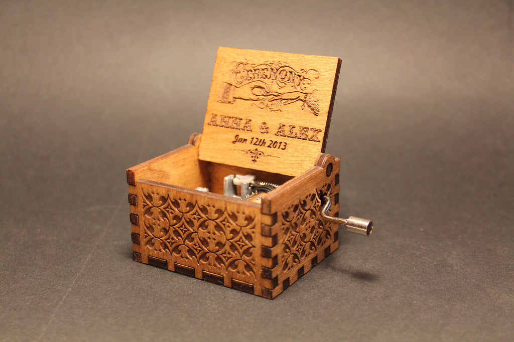 CUSTOM Engraved wooden music box 