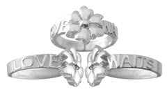 GIRLS CHRISTIAN PURITY RING IN SILVER - PURITY PETALS