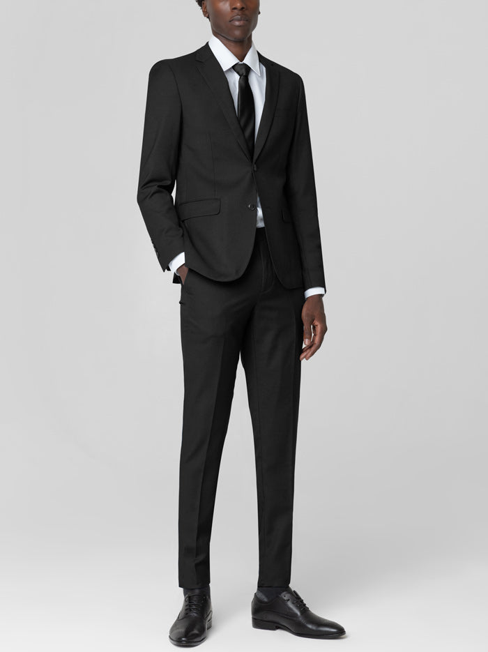 Black Birdseye Two Button Suit - Alain Dupetit product image