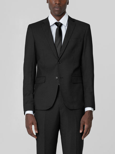 Black Birdseye Two Button Suit | Alain Dupetit