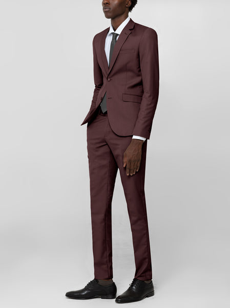 Burgundy Two Button Suit | Alain Dupetit