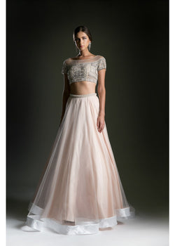 crop top and skirt prom dress