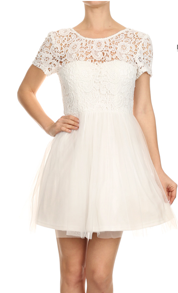 short white bridal shower dress