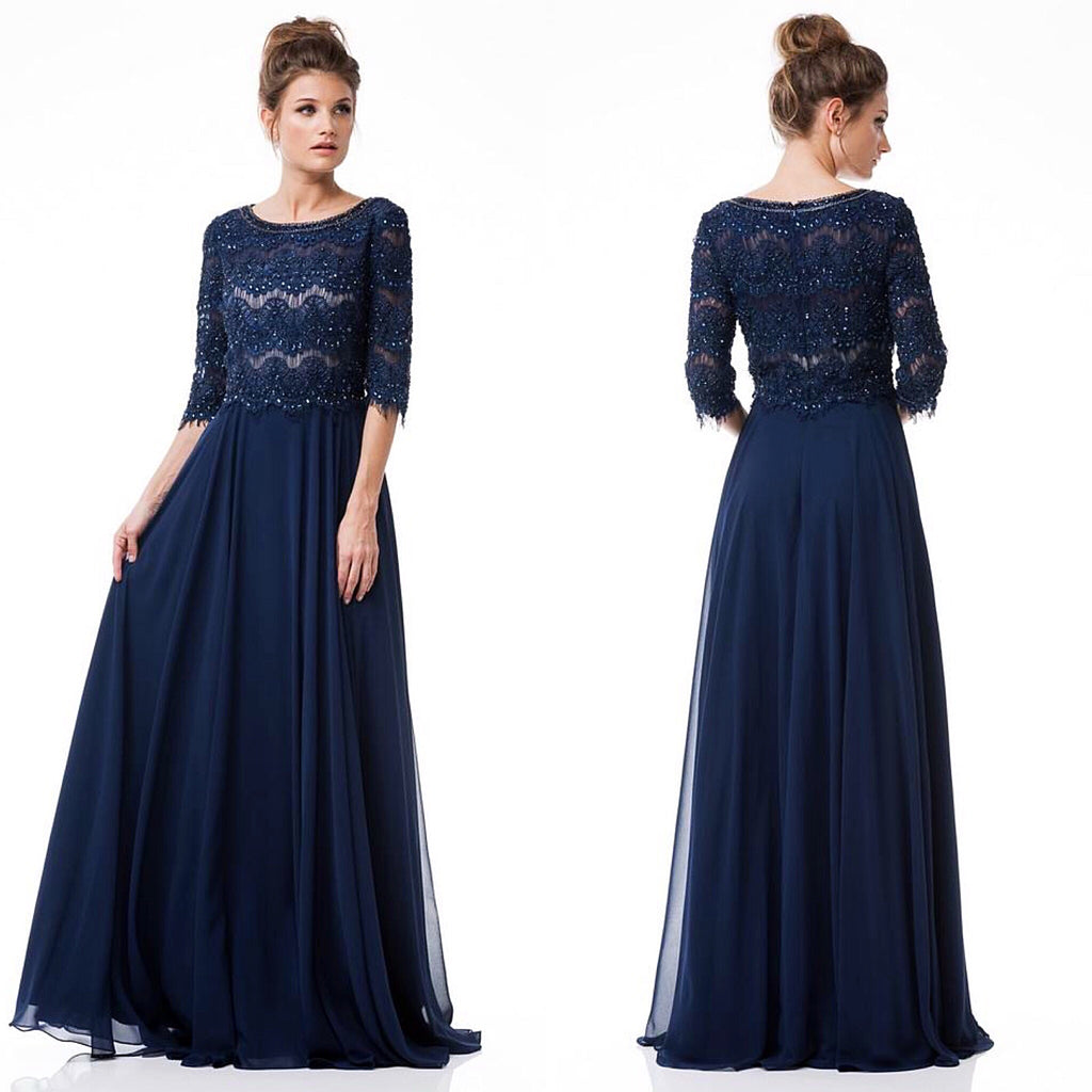 navy mother of the bride gown