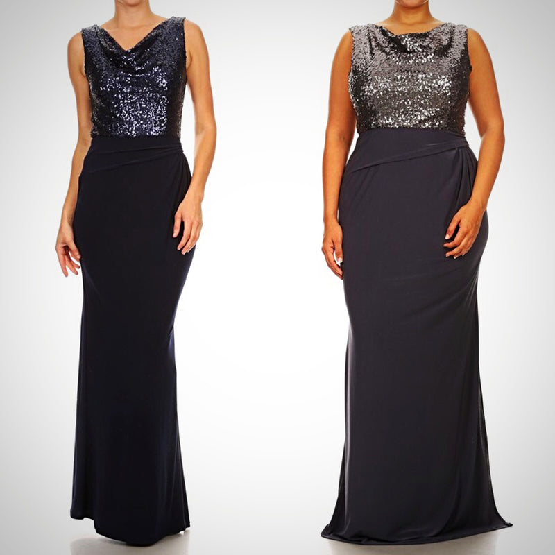 charcoal sequin bridesmaid dress