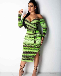 neon green bodycon dress