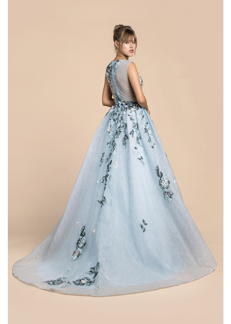 Runway 2018 Sky Garden floral Prom Ball gown with 3d flowers Evening D ...
