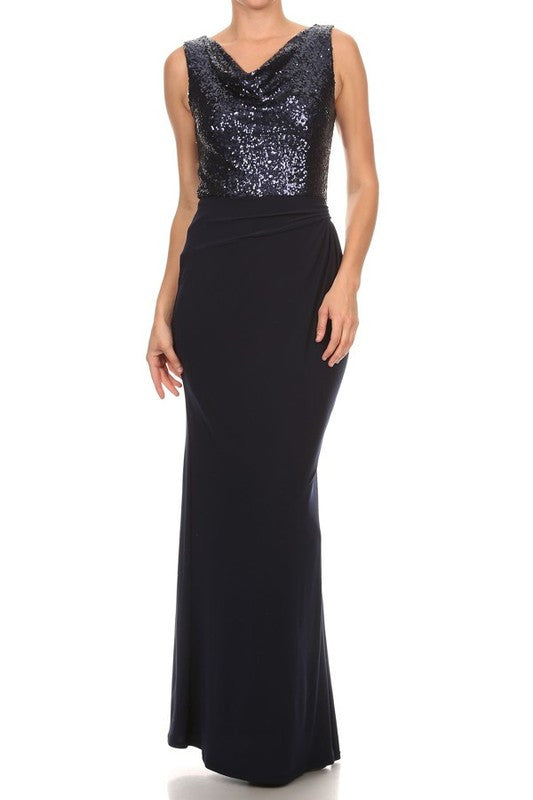 Affordable long Sequin Bridesmaid dress Navy and Charcoal S - 3XL ...