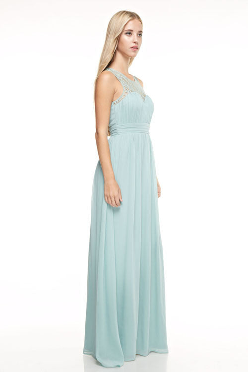 Affordable floor length chiffon Navy Bridesmaid Dress – Frugal Mughal