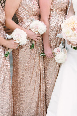matte gold sequin bridesmaid dress