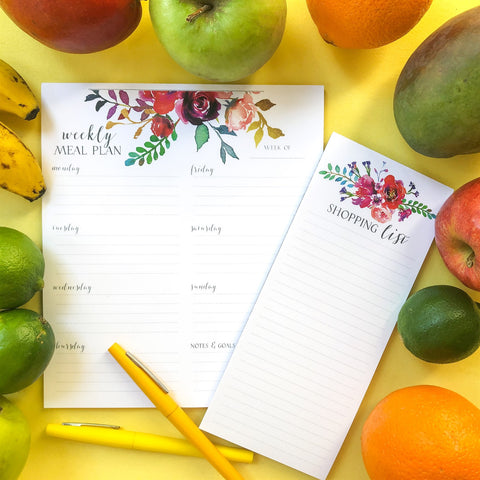 meal planning pad and grocery list
