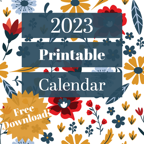 2023 printable calendar with flowers