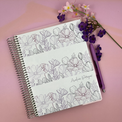 Journal and flowers