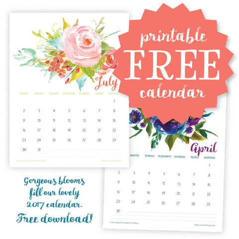 Free Printable 2017 Calendar Practical Paper Company