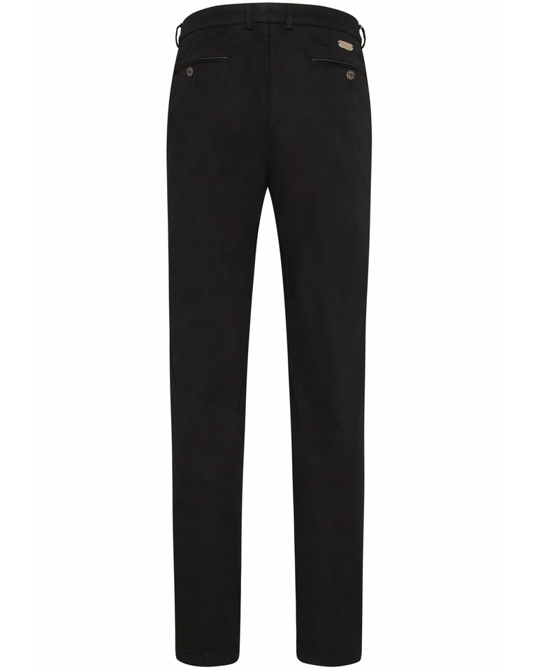 Bugatti - Black Cotton Stretch Pants – Jay Dillon