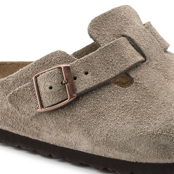 Birkenstock Classic Boston Suede Leather Clog | Taupe | Regular Fit ...