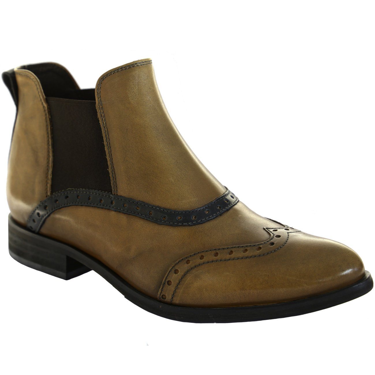 cognac boots leather