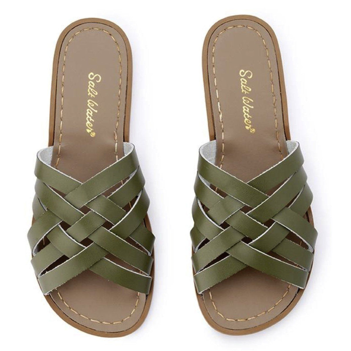 Salt Water Sandals, Retro Slide, Adult, Olive - Birkenstock Hahndorf