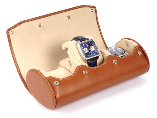 Leather Watch Roll Case for 6 Watches