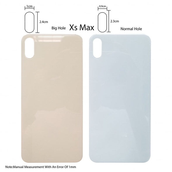 5pcs/lot Big Hole Back Glass Cover For iPhone X Xs Xsmax
