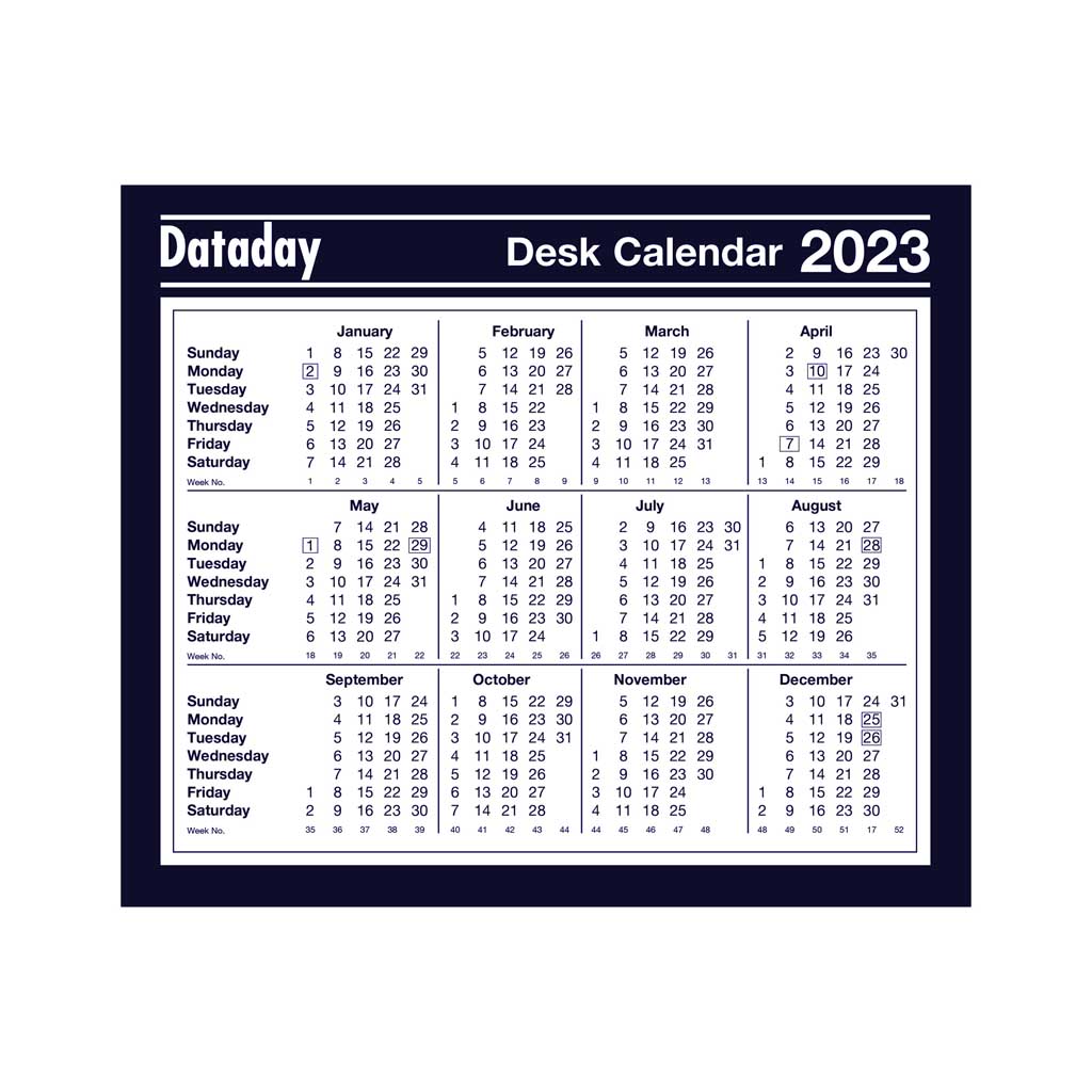 F477 Year-To-View Desk Calendar 2023 - Charfleet Book Bindery