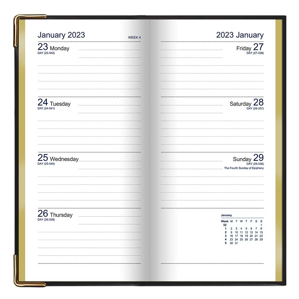Sl7urak Week-To-View Slim Diary 2023 - Charfleet Book Bindery