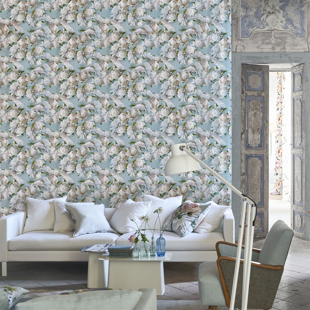 Peonia Zinc | Wallpaper | Designers Guild