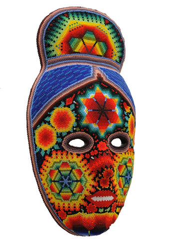 beaded tribal art mask